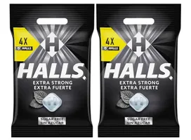 Halls Extra Fuerte sin azúcar 4x32 g, pack de 2